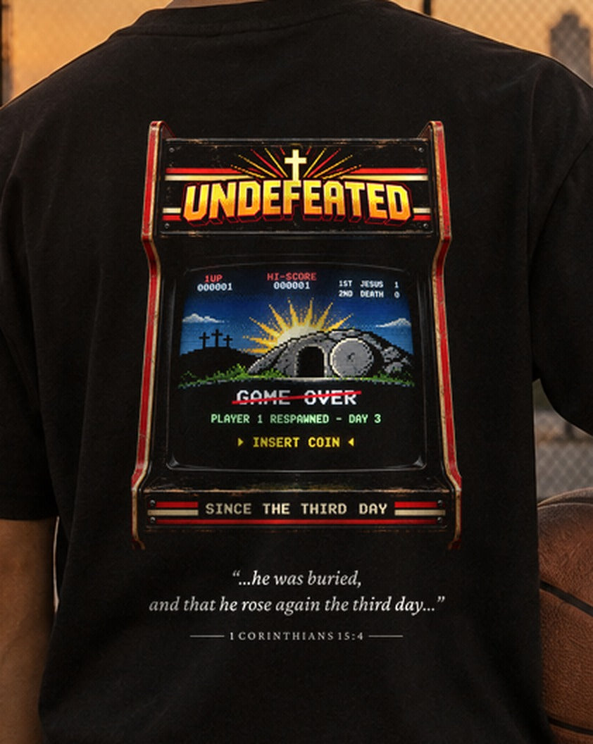 Undefeated Arcade tee, close-up of the back print